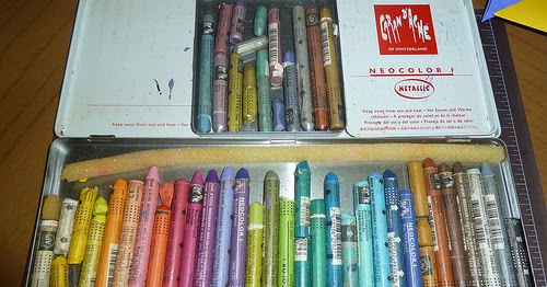 Art Supplies Reviews and Manga Cartoon Sketching: Caran D'Ache Neocolor I  wax pastel crayons spotlight