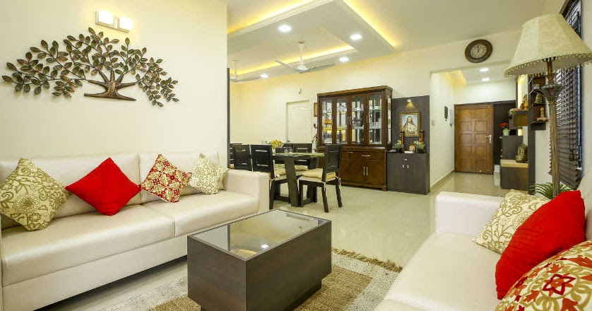 3 Bedroom Luxury Flat Interior Design with Free Plan - Kerala Home Planners