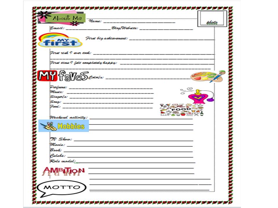 Printable Blank Slam Book Template Free Printable Templates