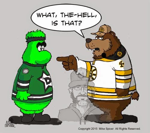 Mike Spicer Cartoonist Caricaturist Boston Bruins Vs Dallas Stars