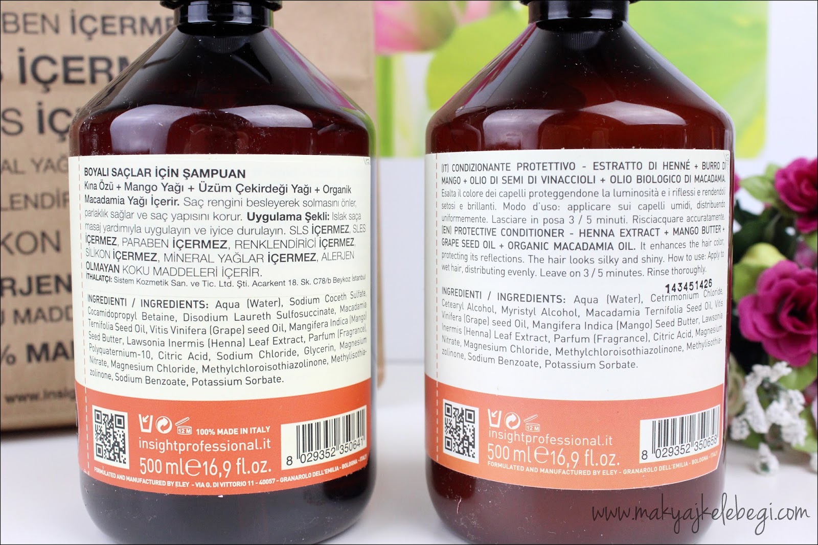 organik icerikli sac bakimi insight sampuan ve sac kremi makyaj kelebegi