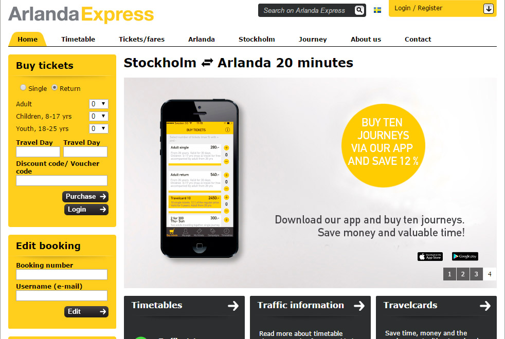 Travel from Arlanda Airport to Central Station - Stockholm, Sweden