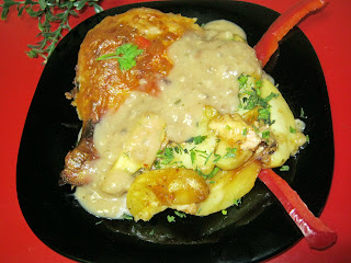 Pulpe cu cascaval coapte in lapte si cu sos de ciuperci