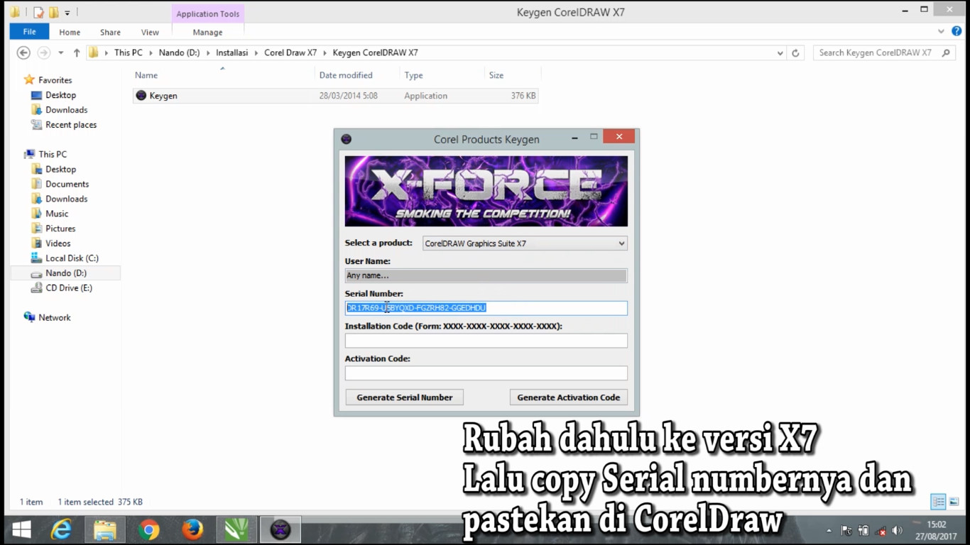 how to change corel draw x7 serial number how to change corel draw x7 serial number