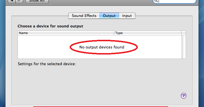 laptop no output devices found