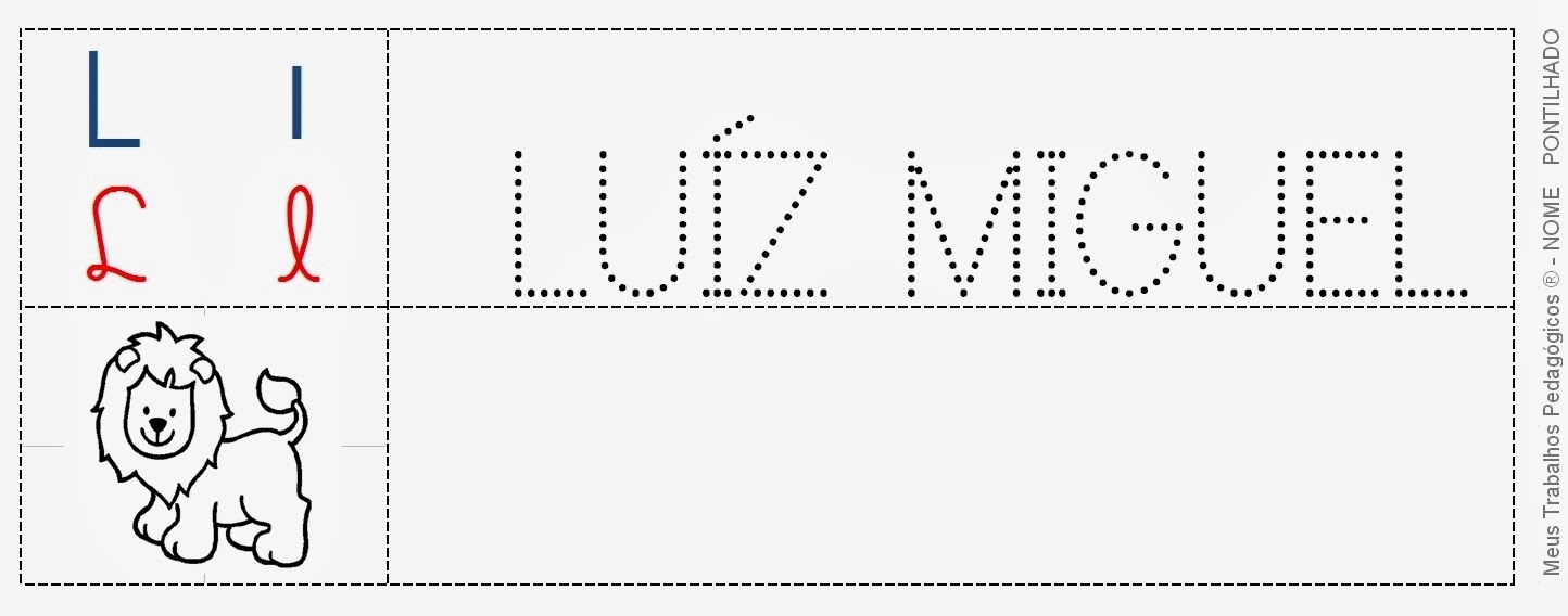 Nome Pontilhado Letra L