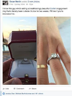 2 Former fiance of model Megan Irwin takes to Facebook to sell Cartier engagement ring he gave her