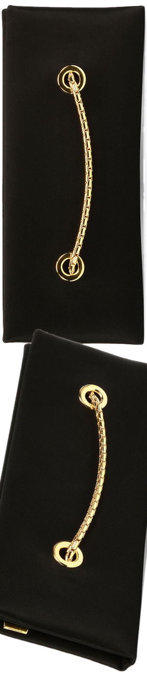 TOM FORD Satin Chain Clutch Bag, Black