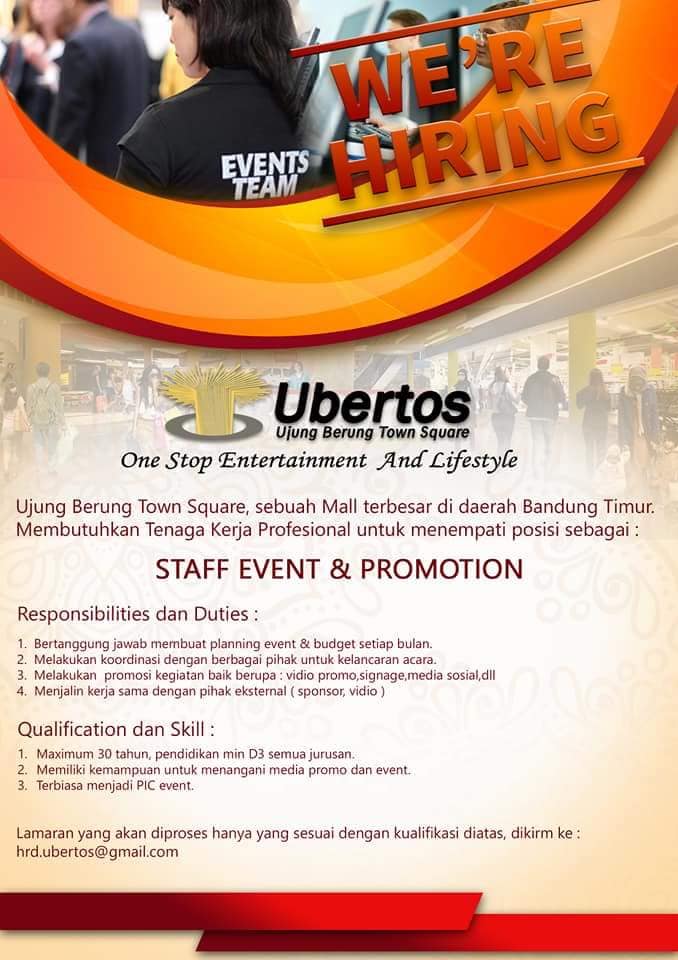 Lowongan Kerja Ujungberung Town Square Lowongan Kerja Terbaru Indonesia 2021