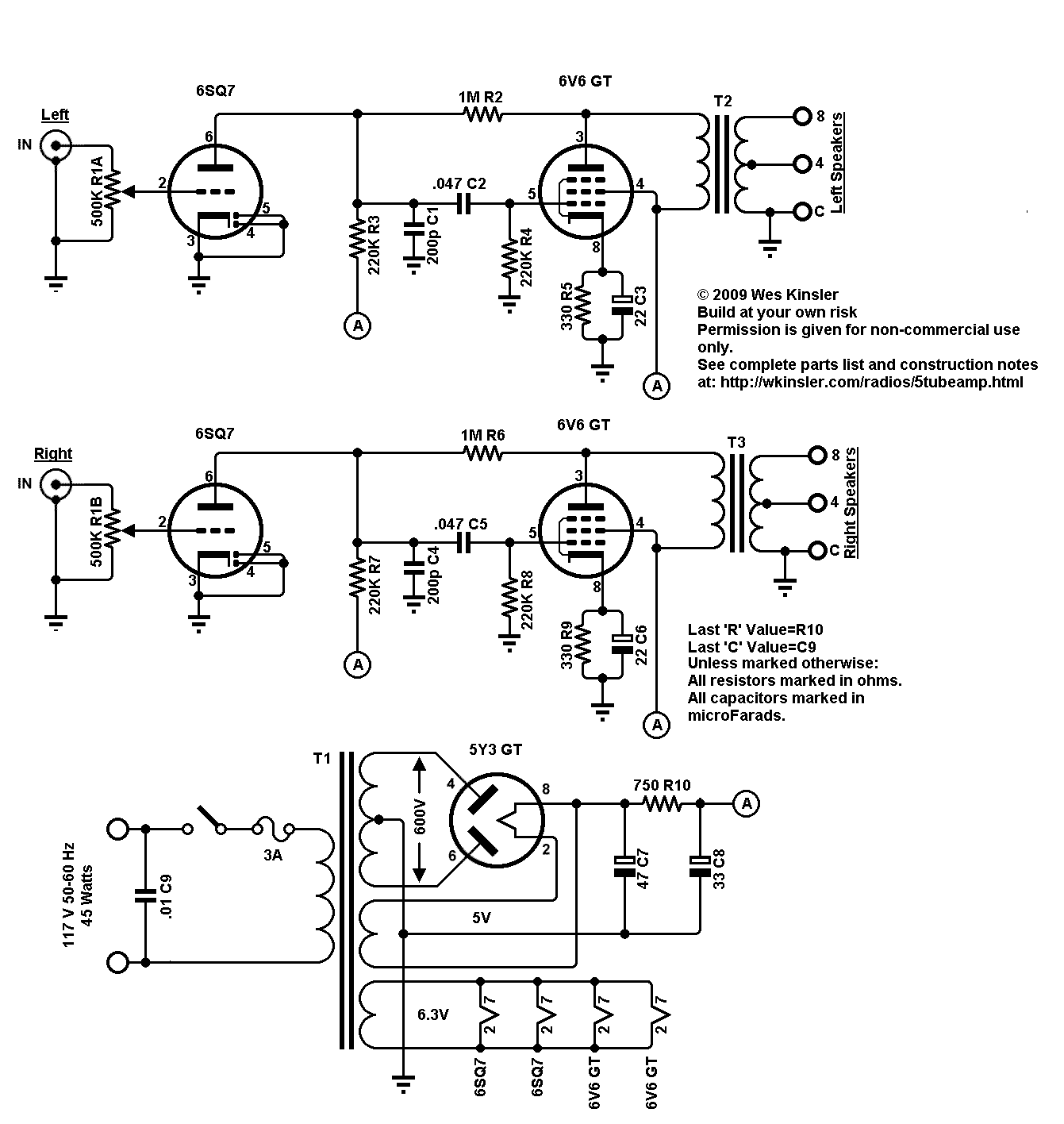 Tube Audio Amplifier Schematic