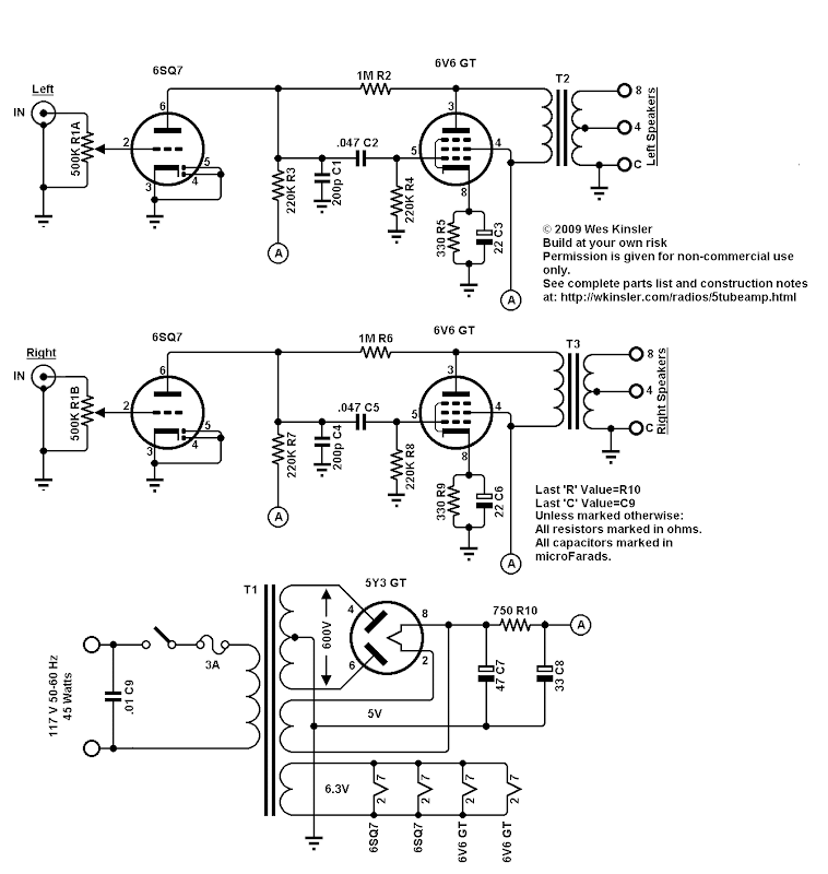 6aq5 Tube Amp Schematic