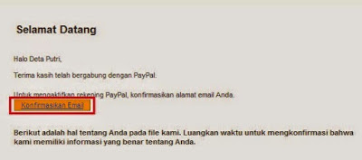 Cara daftar paypal Perikasa lakukan konfirmasi email Cara daftar paypal Perikasa lakukan konfirmasi email