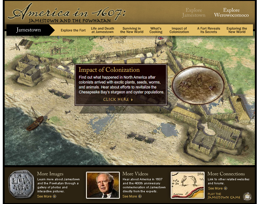 The Learning Professor Website Spotlight America in 1607 Jamestown