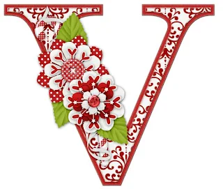 Abecedario Navideño con Flores. Christmas Alphabet with Flowers.