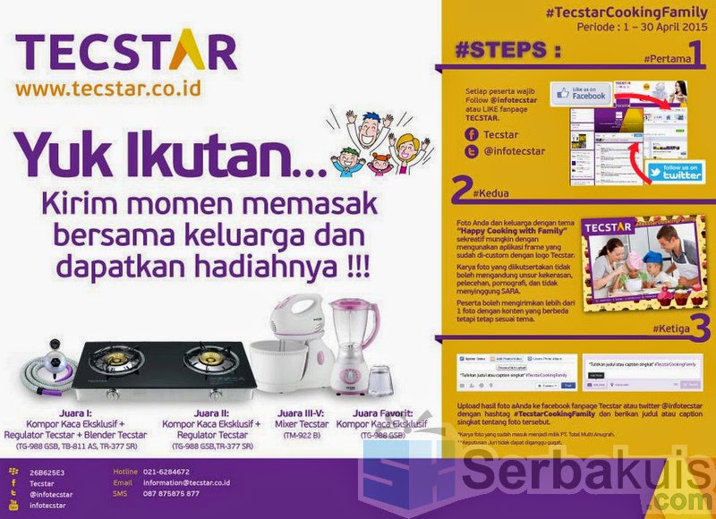 Tecstar Cooking Family Hadiah 3 Kompor Kaca Eksklusif 