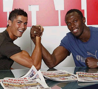 Cristiano Ronaldo and Usain Bolt