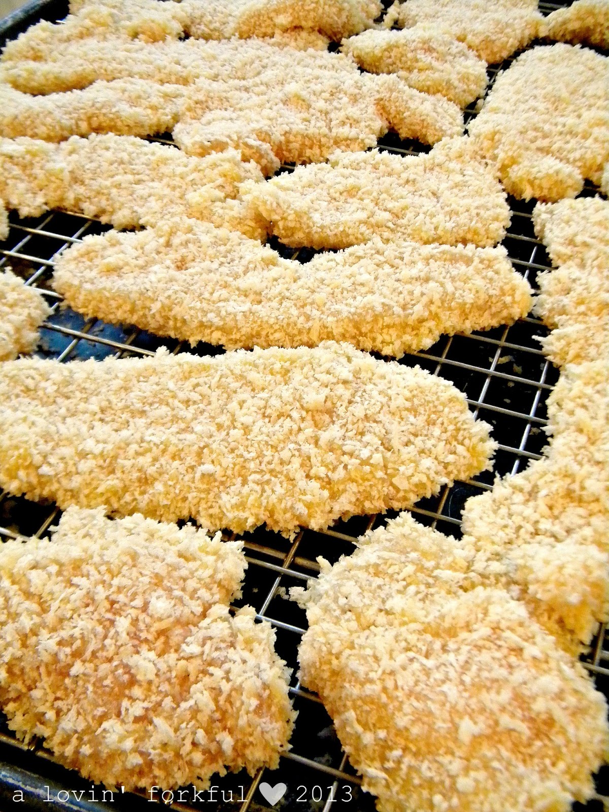 a lovin' forkful Panko Crusted Chicken Fingers