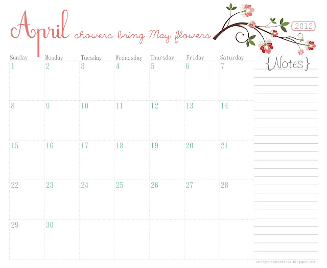 Free Printable Calendar - April