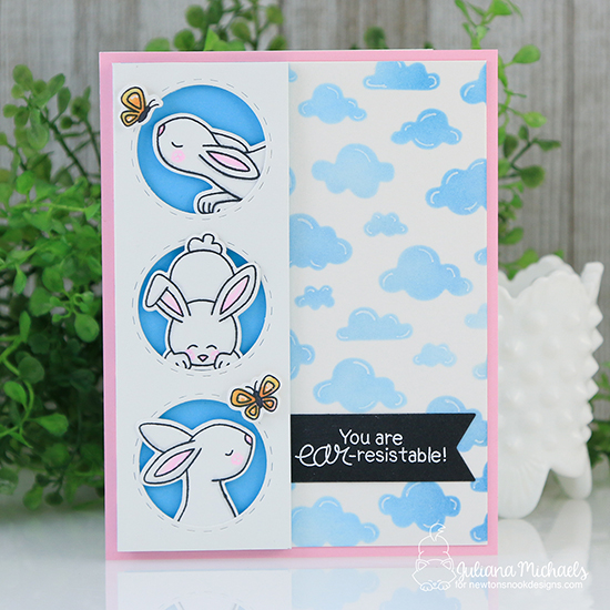 Bunny Card by Juliana Michaels | Bitty Bunnies Stamp Set and Die Set by Newton's Nook Designs #newtonsnook