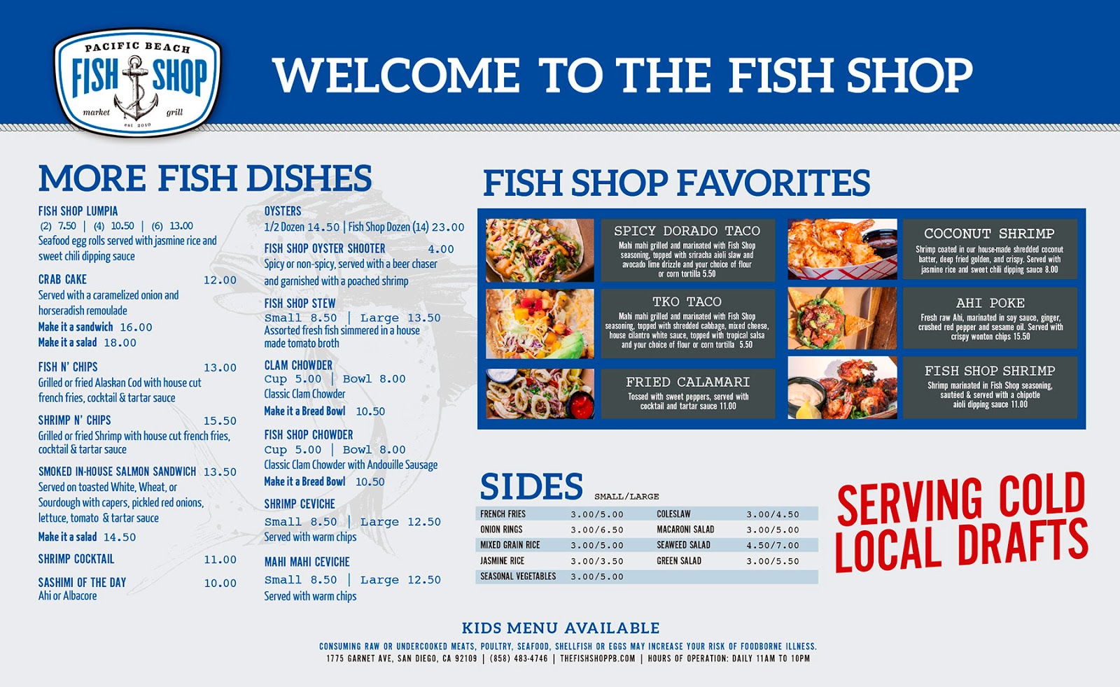 Izla fishkill menu