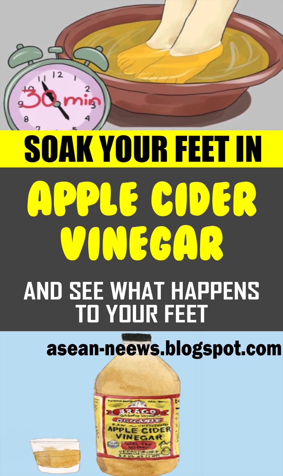 SOAK YOUR FEET IN VINEGAR ONCE A WEEK, AND YOU WILL SEE HOW ALL YOUR