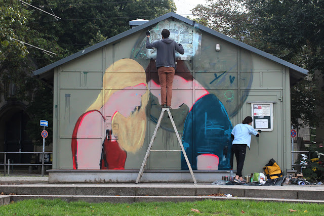 Street Art By Jana & Js In Dusseldorf, Germany For 40° Urban Art festival. 4