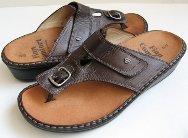FINN COMFORT BROWN METALLIC SANDALS WOMENS SIZE 10 41