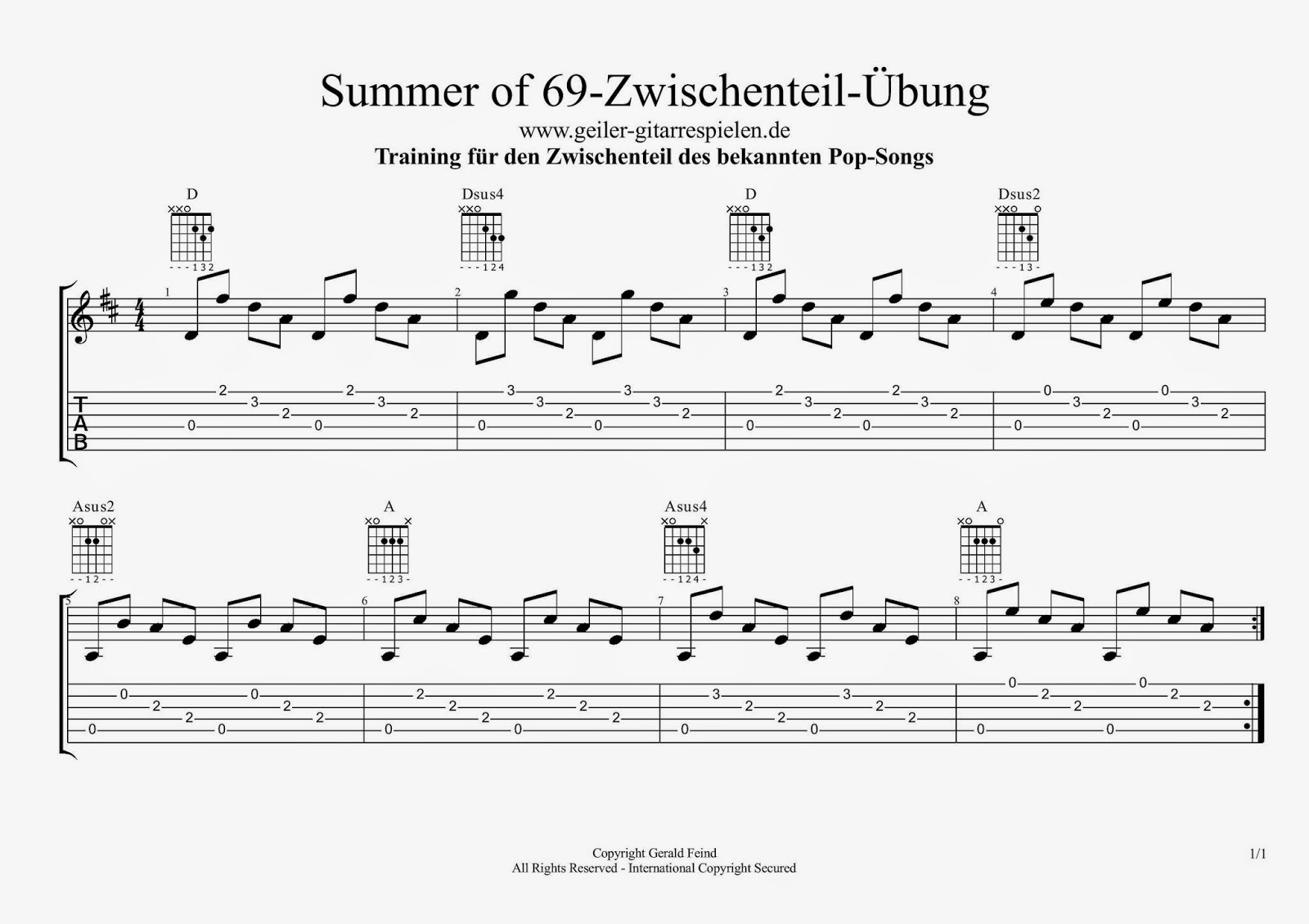 Summer of 69 Chords Einfach geiler