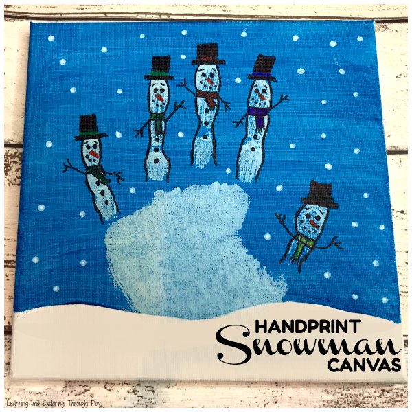 Snowman Handprint Canvas Keepsake