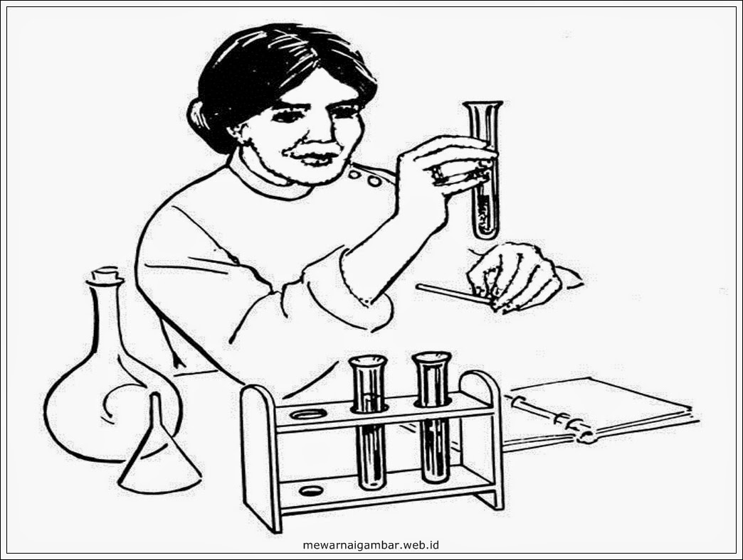 Gambar Mewarnai Profesi Ilmuwan | Mewarnai Gambar