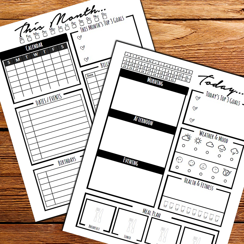 monthly day planner