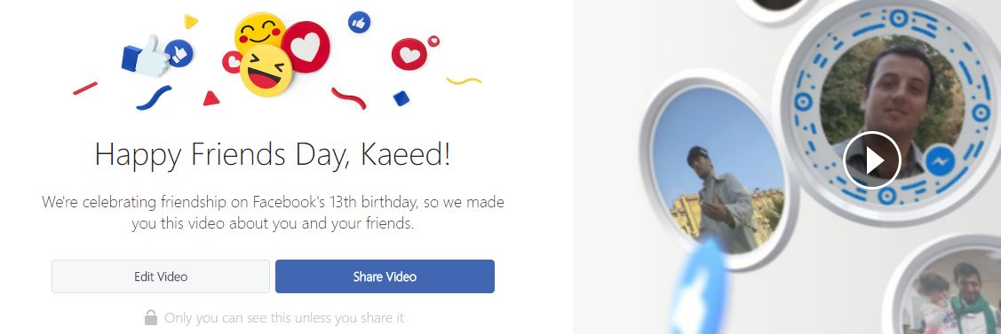 How do you create video friends day on Facebook?