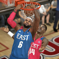 LeBron James dunks in all Star Game