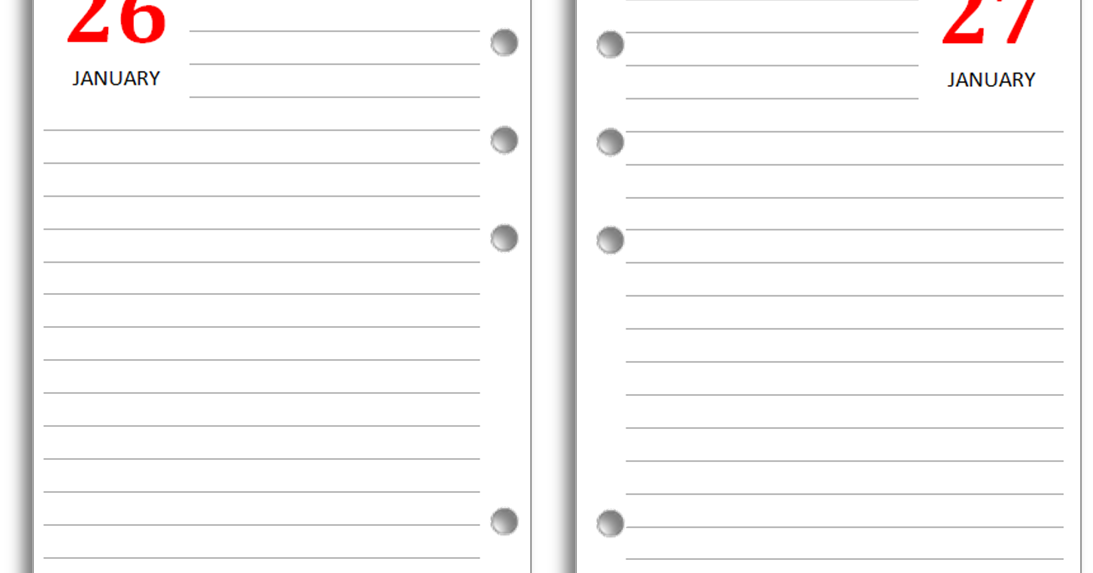 filoFax 68510-OS-2019 Refill for Year 2019 A5 Month On Two Pages Diary