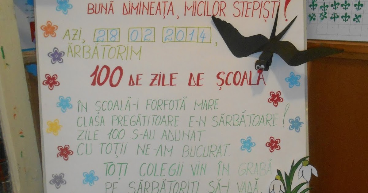 Profesor înv???mânt primar CUCO? OANA DIANA: 100 DE ZILE DE SCOALA, 2014