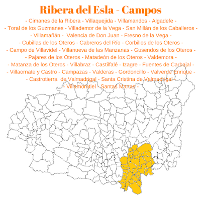 Mapa de la Comarca Ribera del Esla, León