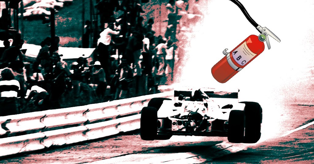 Faces of DEATH DEATH of a Race Car Driver by Flying Fire Extinguisher