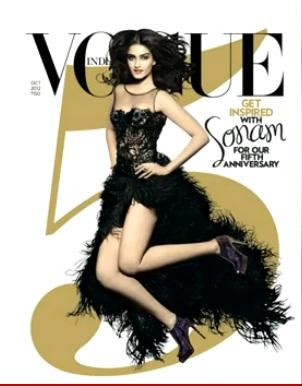  Sonam Kapoor on the cover of Vogue 