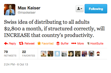 Max Keiser supports us the living