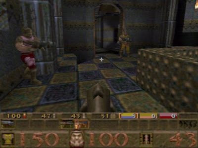screenshot of the first Quake on a CRT screen