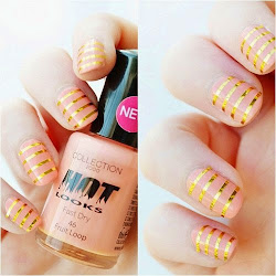 nail tape nails scotch diy using designs striped gold amazing peach golden pink notd tutorials striping via chic easy fashiondivadesign