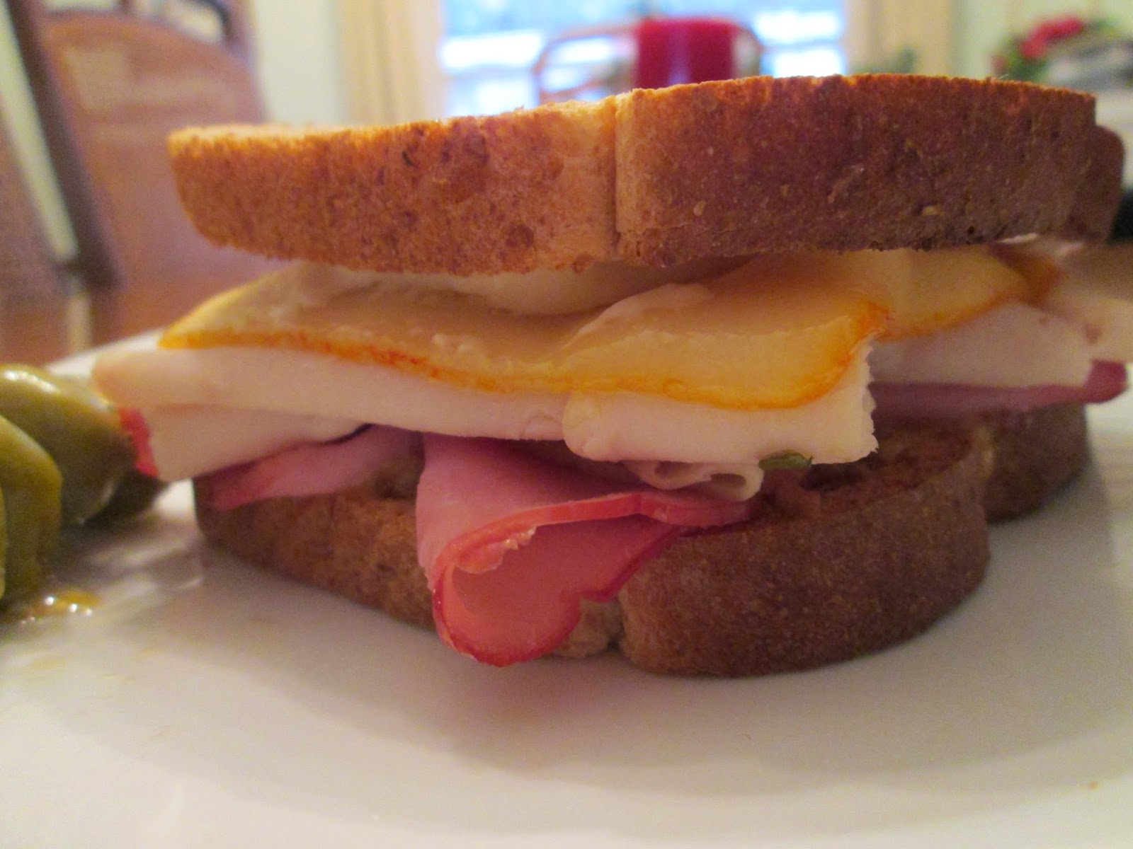Diab2Cook Toasted Ham, Turkey, and Muenster Cheese Sandwich w/ Tomato Soup