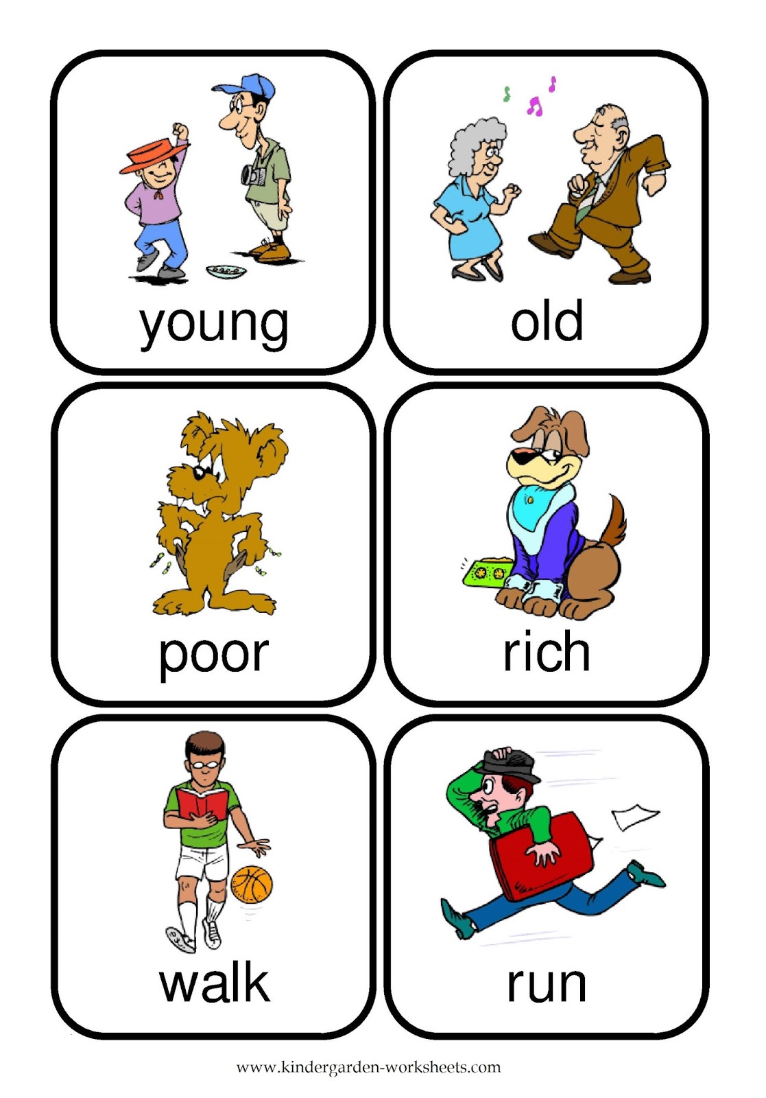 Free Printable Antonym Picture Cards