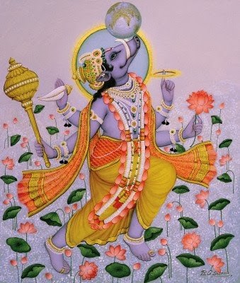 Varaha Avatar (the Boar) - Lord Vishnu rescued the earth which had been submerged in the ocean