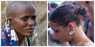 The tradition of elongating earlobes has stretched from Africa to America