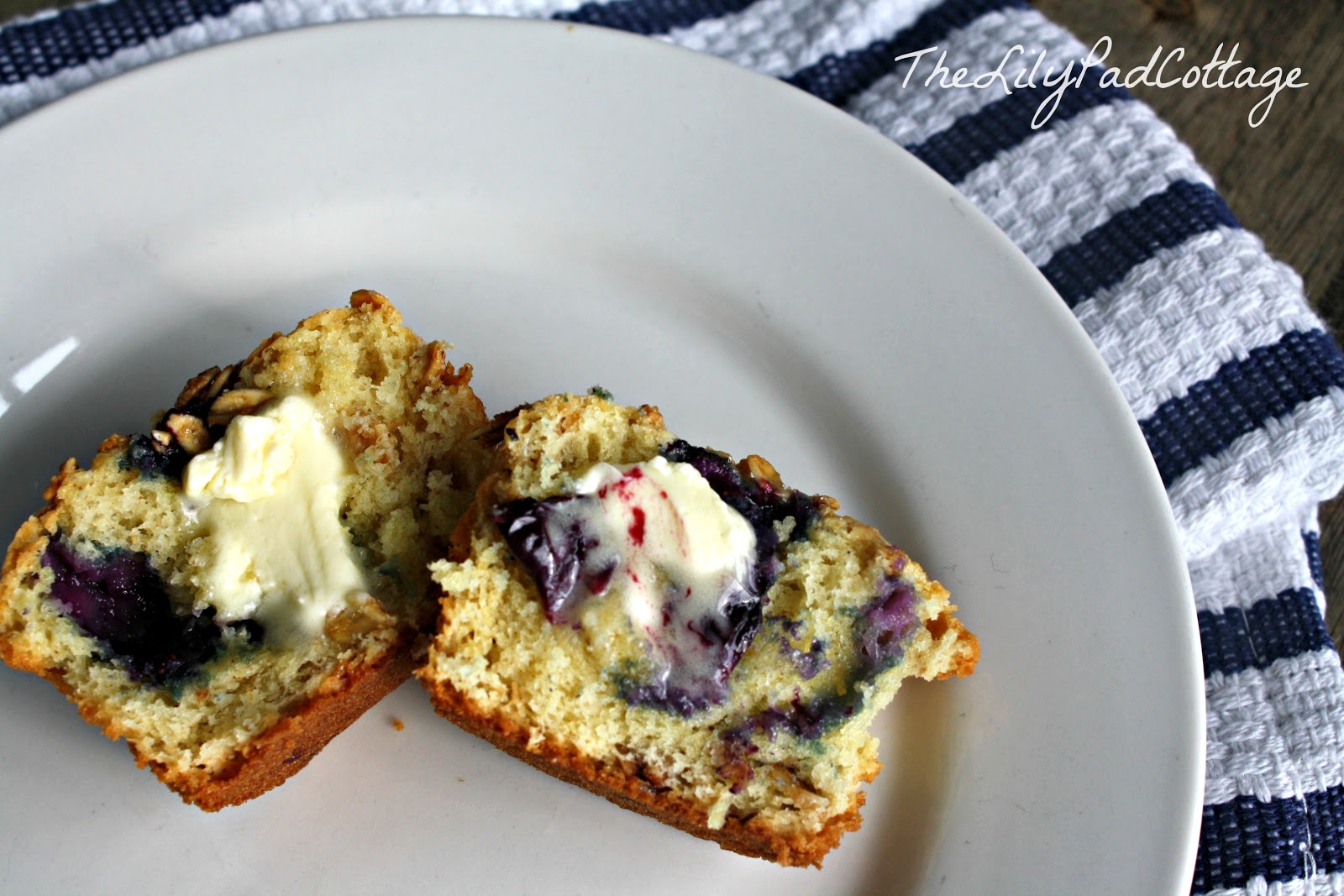 Blueberry Cream Cheese Granola Muffins - The Lilypad Cottage