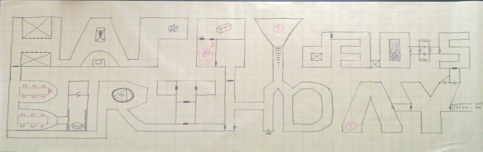 troll and flame happy birthday dungeon graph paper dungeon