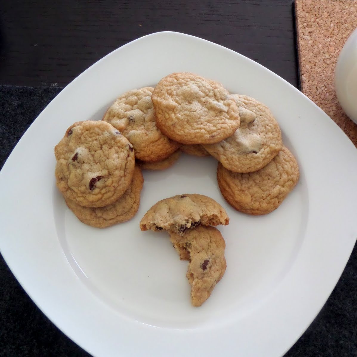 Chocolate Chip Cookies:  soft and chewy cookies studded with semisweet chocolate chips.