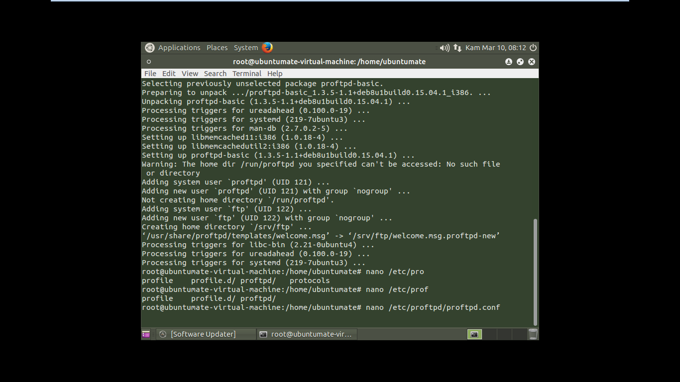 Failed init game. Proftpd. Sudo Nano /etc/Shadow. Choose the Home Directory for root. Ubuntu.
