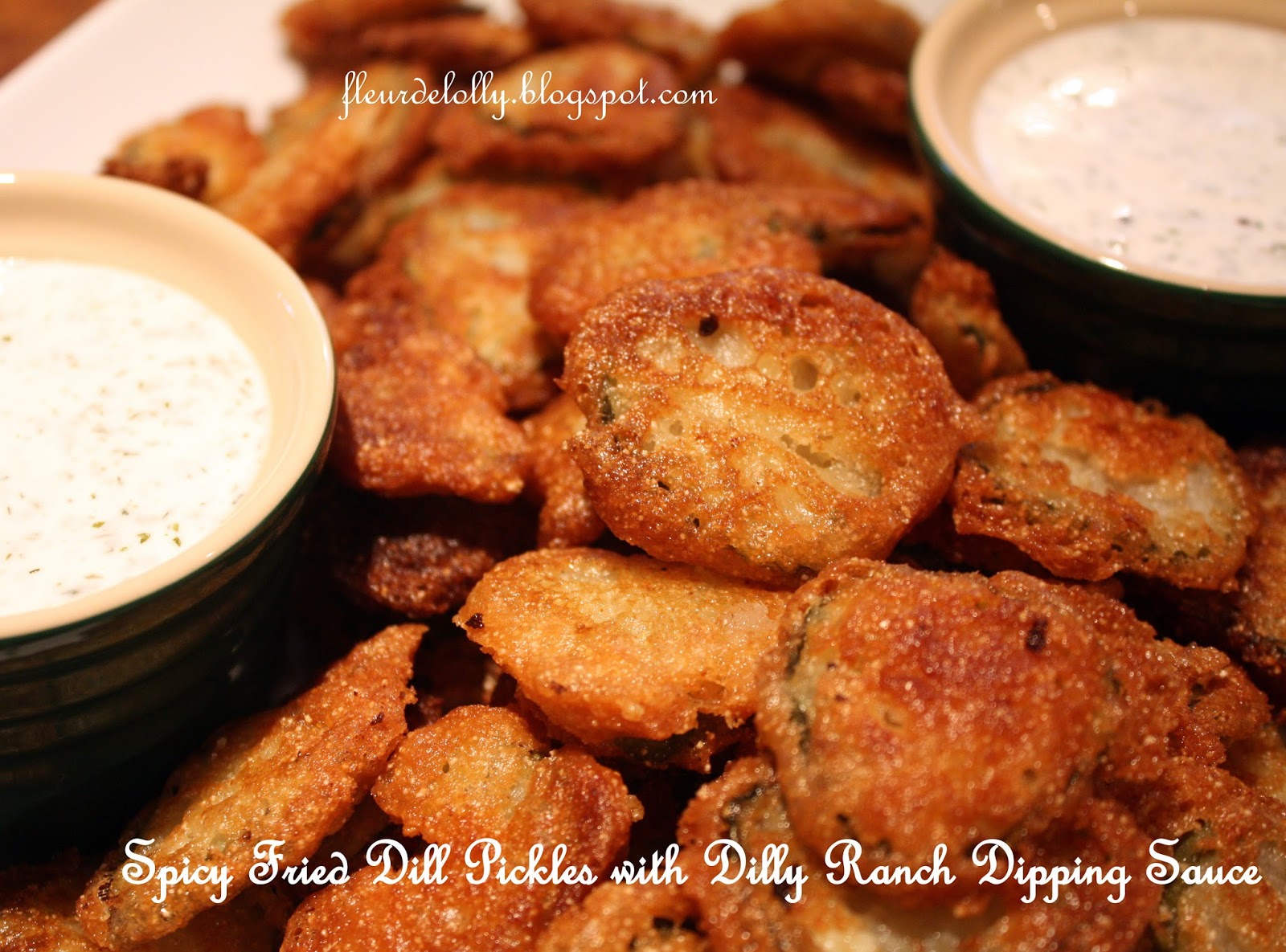 Fleur de Lolly Spicy Fried Dill Pickles with Dilly Ranch Dipping Sauce